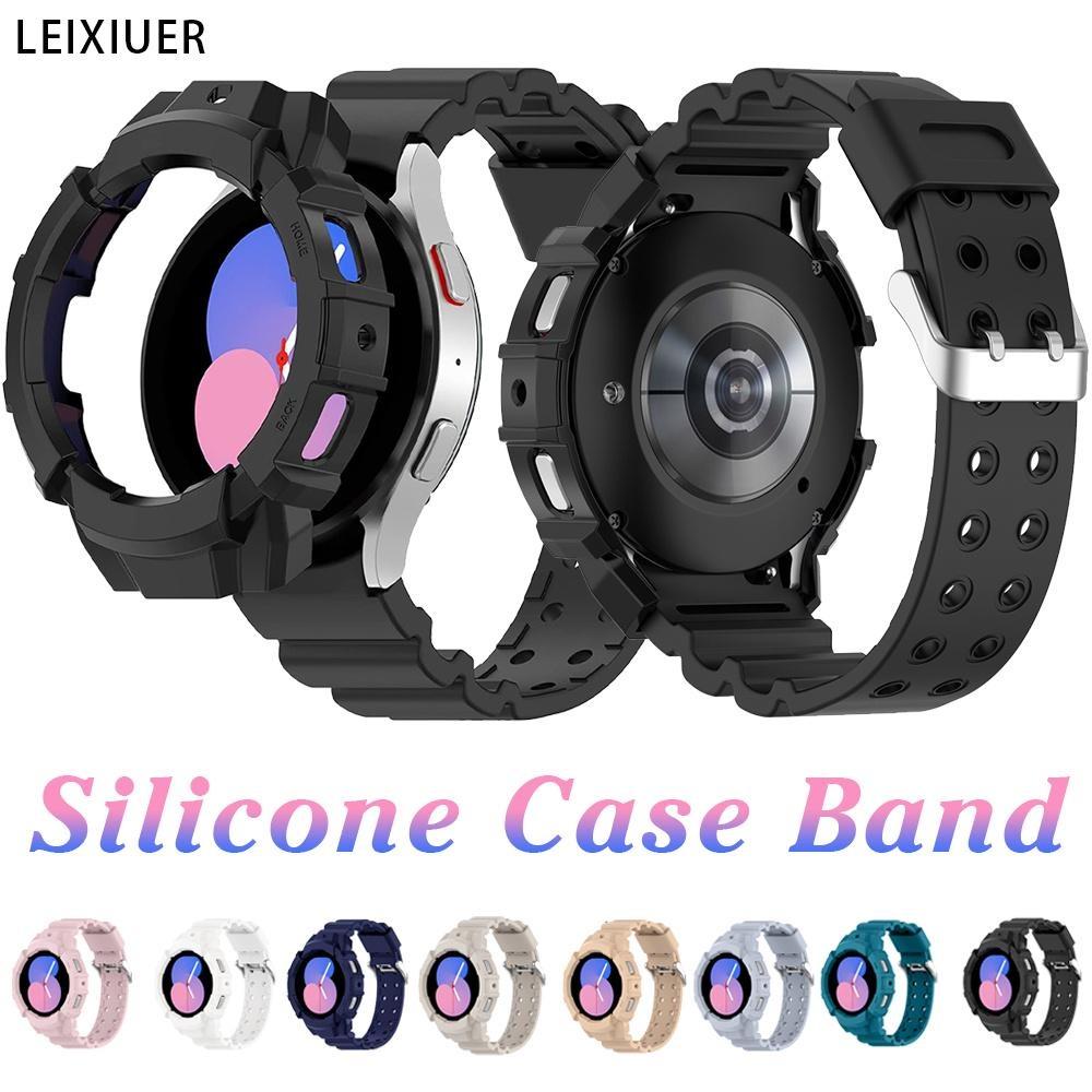 come on right LEIXIUER No Gaps Silicone Sport Case+Band for Samsung Galaxy Watch 4/5 44mm 40mm Bracelet Protective Cover Strap for Galaxy Watch 5 4 44 mm