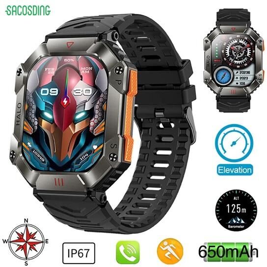 SACOSDING Smart Watch SACOSDING Apollo-002s-A Men 2.0inch Large Screen Compass Bluetooth Call Outdoor Sports Watches Fitness Smartwatch Women