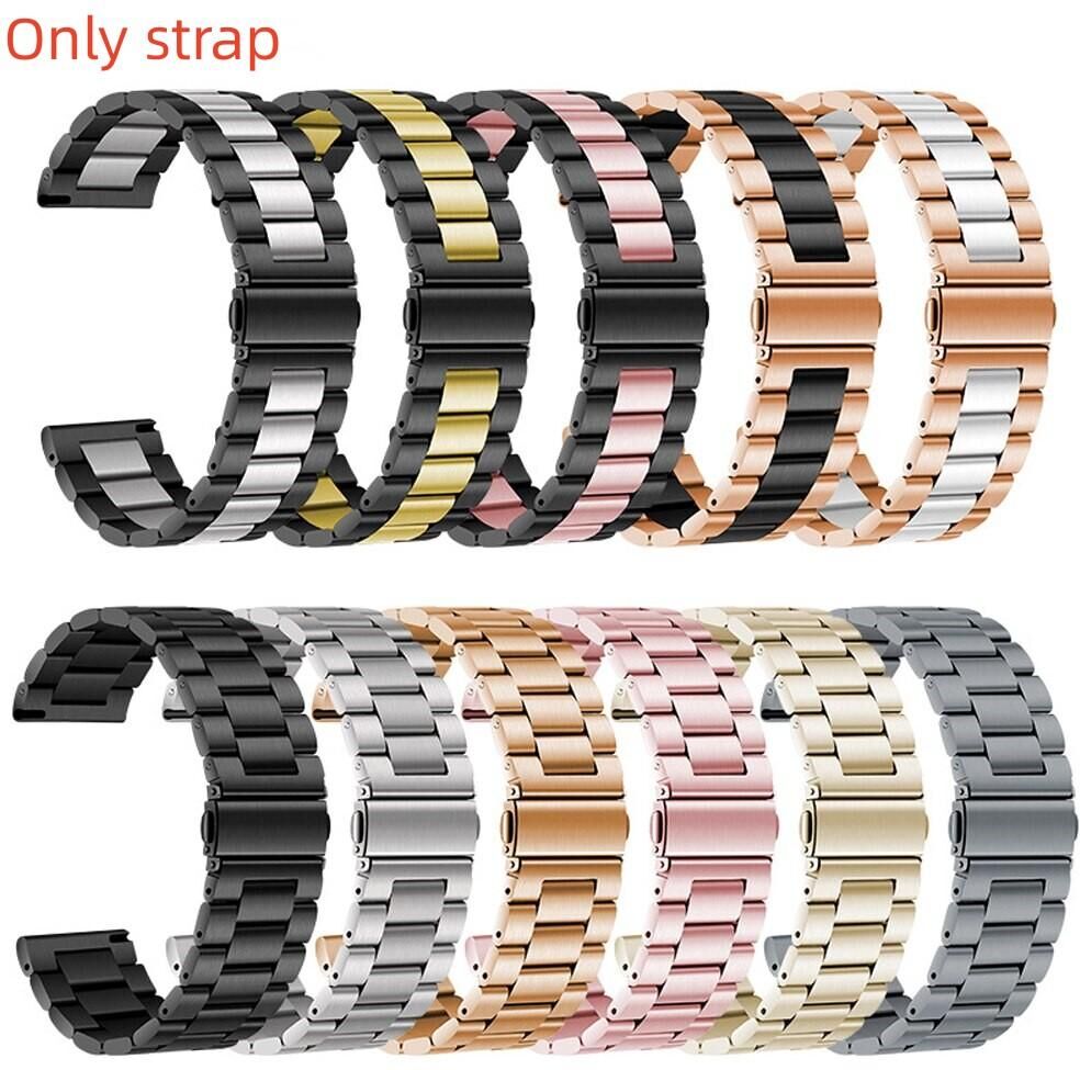 csj Stainless Steel Band for Samsung Galaxy Watch 5 4 3 Pro Gear Huawei GT 2 3 Amazfit GTR Metal Bracelet Wrist Band 20mm 22mm Strap