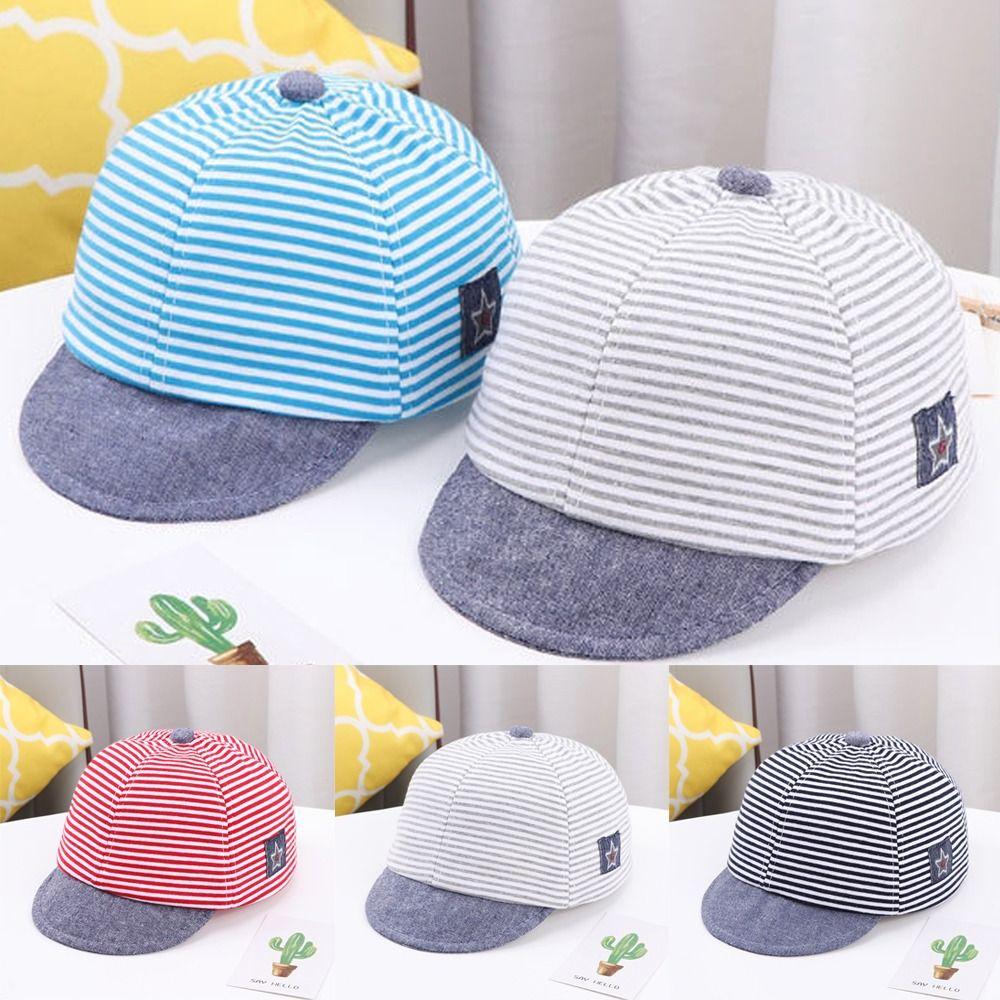 caoeqiang3 Infant Gift Pentagram Pattern Stripe Baby Baseball Cap Children Sun Hats Toddler Cap Kids Hat