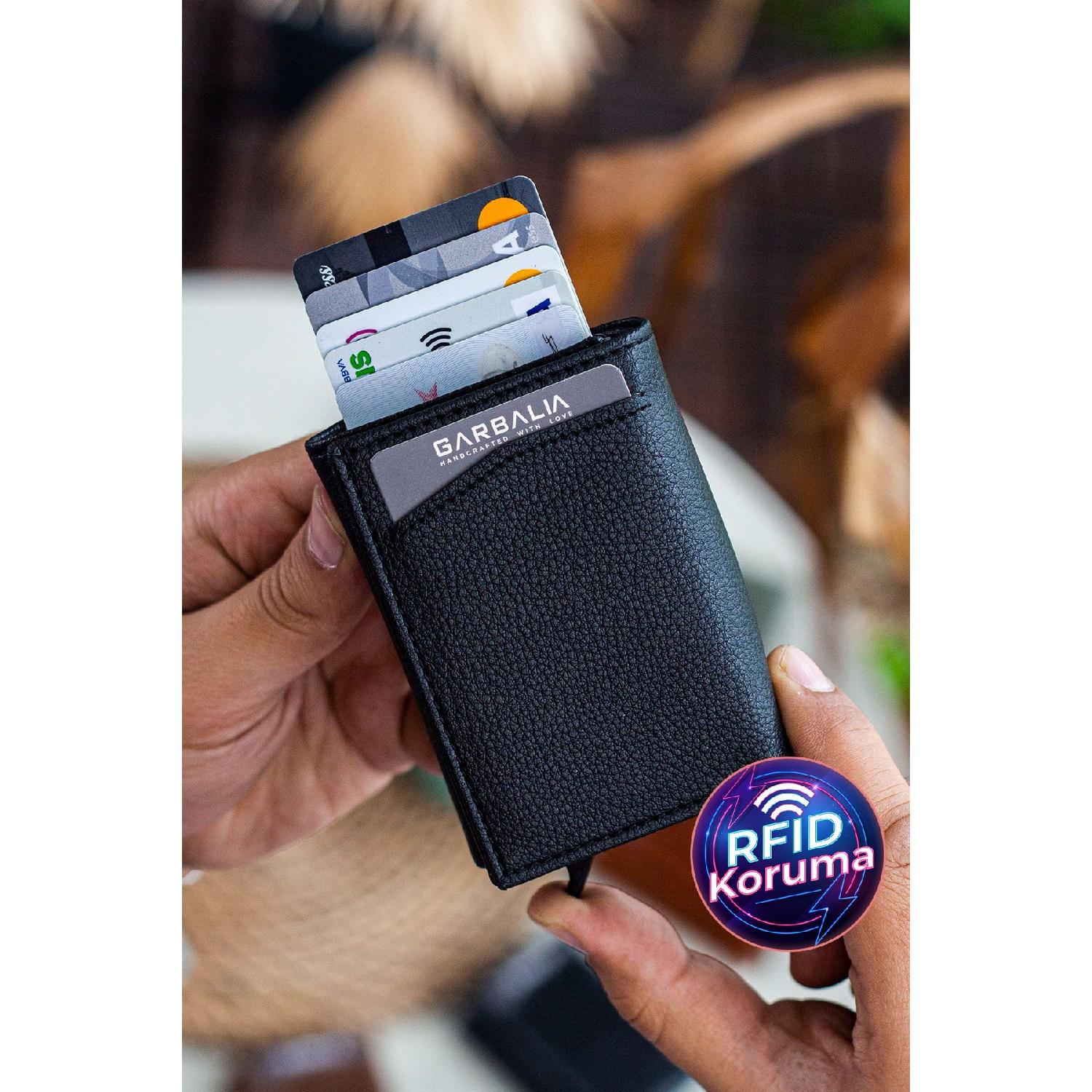 Palmiye Luggage & Bags Black Card Holder Wallet With Lyons Mechanism