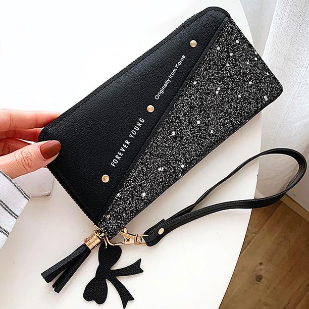 aliwood Women Wallets Lady Purses Wristlet Handbags Coin Purse Zipper Long Clutch Wallet Card Holder Burse Bags Billfold