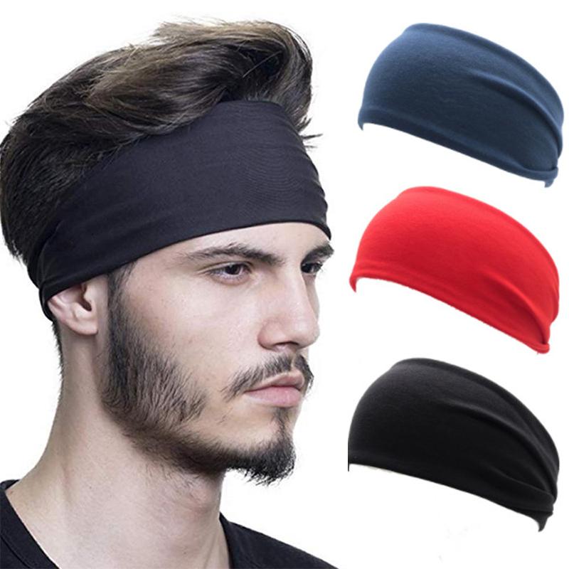 Straight Fire Fashion New Sweat-absorbing Sports Hairband Comfortable Breathable Band Men and Women Running Fitness Headband Stretch Cotton Headband Solid Color Hairband