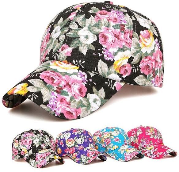 computer accessory Fashion Rose Floral Print Baseball Cap for Women Sunshade Sunscreen Floral Cap Cap Sun Hat