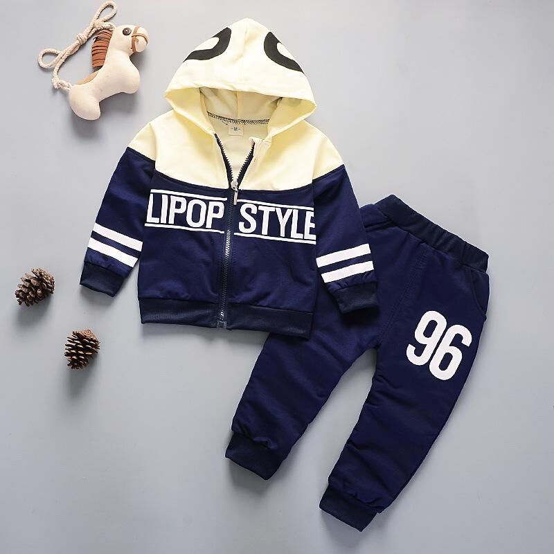 Fashion Nessa New Kids Clothing Two Pieces Sports Sets Korean Version Boys Girls Baby Children Casual Hoodie Trousers Cotton Suit