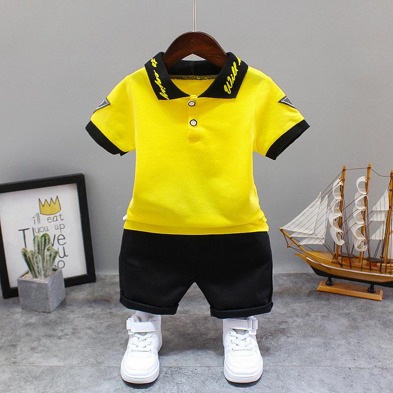 YIKX Fashion Baby Little Boy's Clothing Set Summer White Black Children Kid's Sport Suit Toddler Boys Formal Clothes Sets 1 2 3 4 5 Years