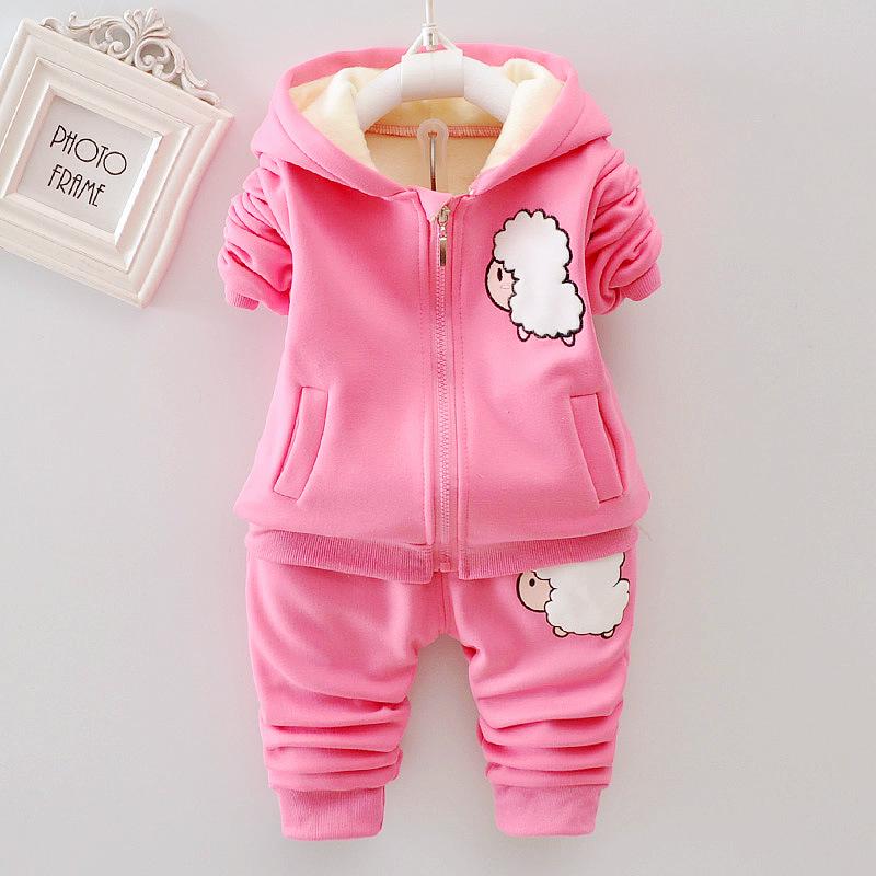 T  min Kids Baby Girls Children's Clothing Casual Suits Long Sleeve 2 Pcs Coat Pants Kids Cartoon Cute Sets