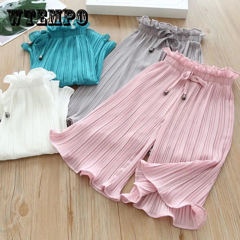 WTEMPO Girls Pants Summer Children's Clothing Loose Thin Summer Children's Fashion Summer Clothes Mosquito Pants Hakama Girls