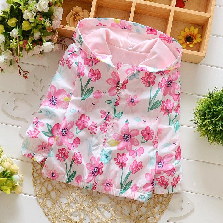 White Li Spring And Autumn Children 'S Clothing Baby Girls Flowers Hoodie Cheaters