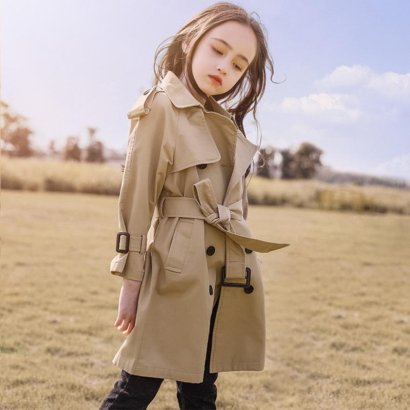 DSorothy Teen Girls Long Trench Coats Fashion England Style Windbreaker Jacket for Girls Spring Autumn Children's Clothing