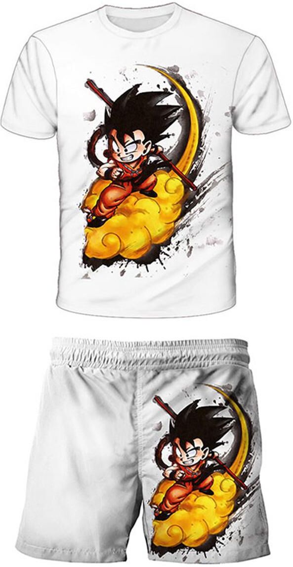 ETST WENDY 011 Dragon Ball Goku Vegeta Children's Japanese Anime Clothing Boys Clothes Summer T-shirt + Shorts 2 Piece Sets for Children