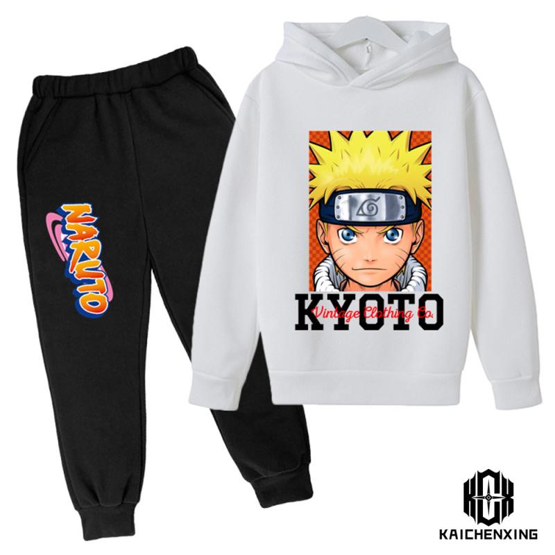 xuhaijian02 2023 Fashion Children's Clothing Suit Boy's Naruto hoodie Pants 2 Pieces Children's Cartoon Naruto Tracksuit Boy Naruto Suit