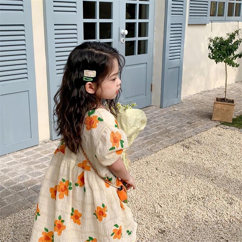 Topzeros New Girls Summer Princess Dress Breathable Short-Sleeved Dress Lady Sweet Floral Children'S Clothing Baby Kids Clothes