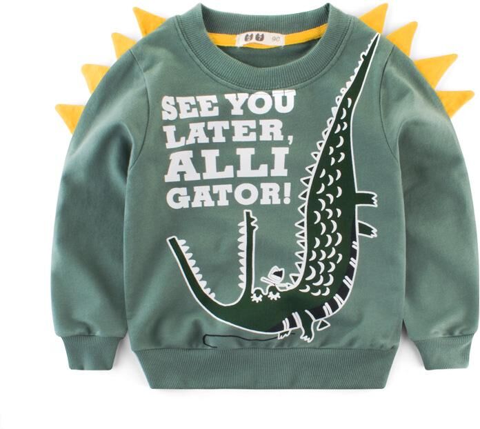 weihexin Boy Autumn Fashion Sweater Sleeve Dinosaur Children's Clothing Casual Clothes