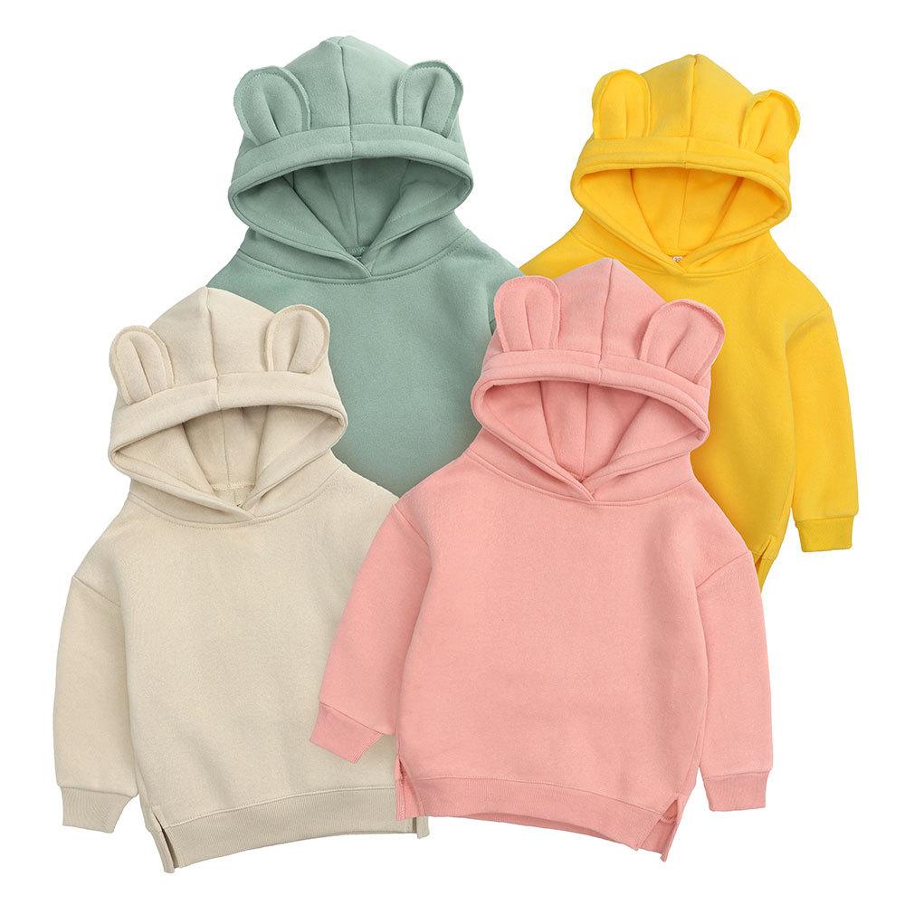 KIDDIEZOOM Infant Baby Boys Girls Clothes Winter Spring Cute Hoodies Thicken Fleece Sweatshirt Children's Clothing