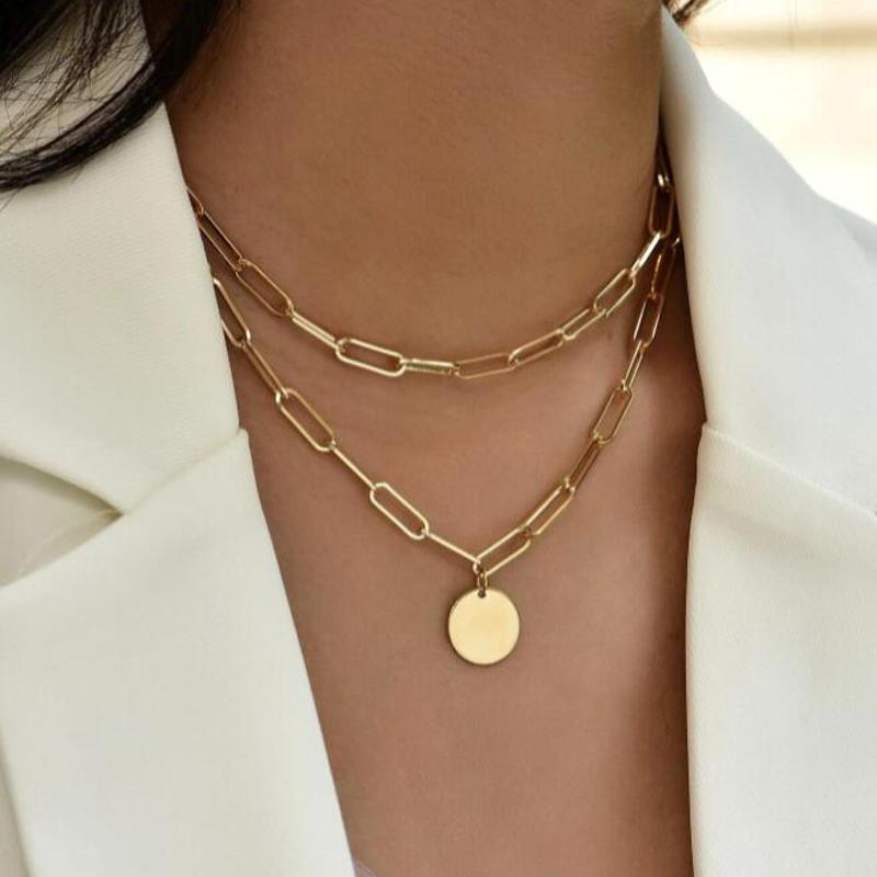 Taylor Erotic Lingerie Vintage Round Charm Layered Necklace Women's Jewelry Layered Accessories for Girls Clothing Aesthetic Gifts Fashion Pendant 2022