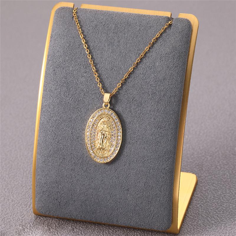 Taylor Erotic Lingerie Virgin Mary Pendant Necklace for women 2023 golden rotundity Stainless Steel Lips Neck Chain Female Necklaces Jewelry for Girl