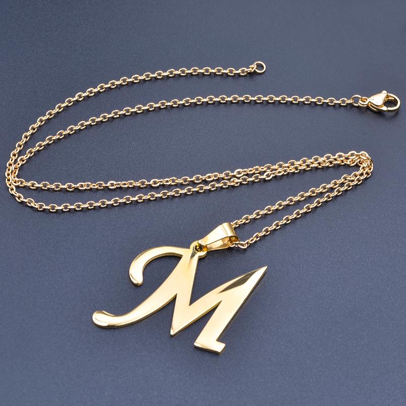 Taylor Erotic Lingerie Gold Color Alphabet Necklaces For Women Jewelry Chain On Neck 26 Letters Pendant Necklace Stainless Steel Choker Woman Accessory