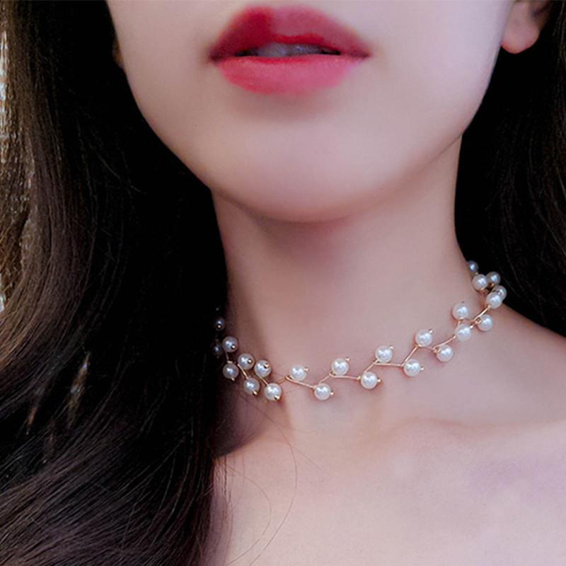 Taylor Erotic Lingerie Imitation Pearl Choker Fairy Women Necklaces Korean Fashion Pearl Pendants Collar Trend Neck Jewelry Party Neck Decoration