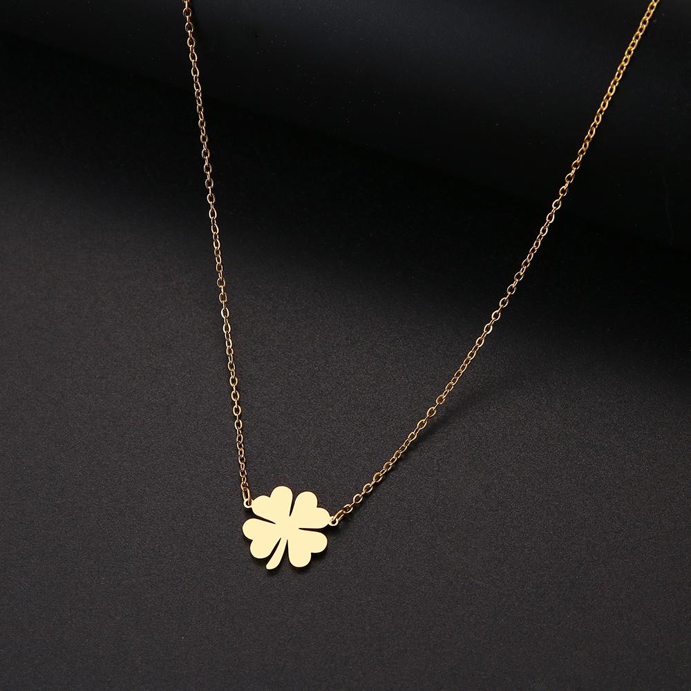 Taylor Erotic Lingerie DOTOFI Four Leaf Clover Pendant Necklace For Women Stainless Steel Quality Fashion Jewelry