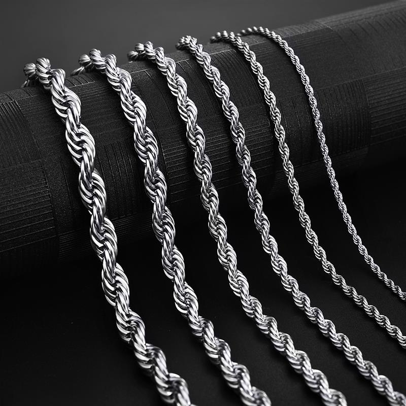 Taylor Erotic Lingerie Jiayiqi  Rope Chain Necklace Stainless Steel Never Fade Waterproof Choker Men Women Jewelry Silver Color Chains Gift