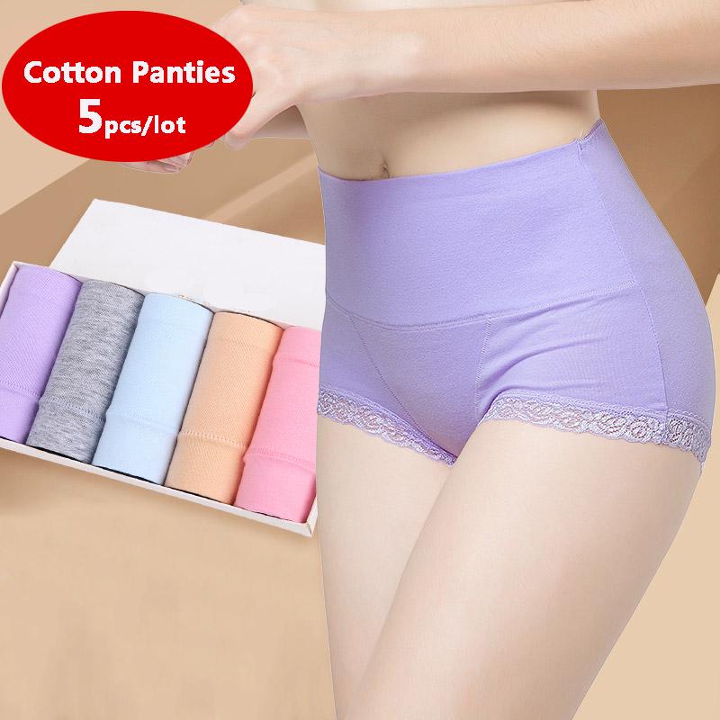 LANGSHA Cotton Panties High-rise Women Underwear Comfortable Breathable Lingerie Control Waist Female Briefs