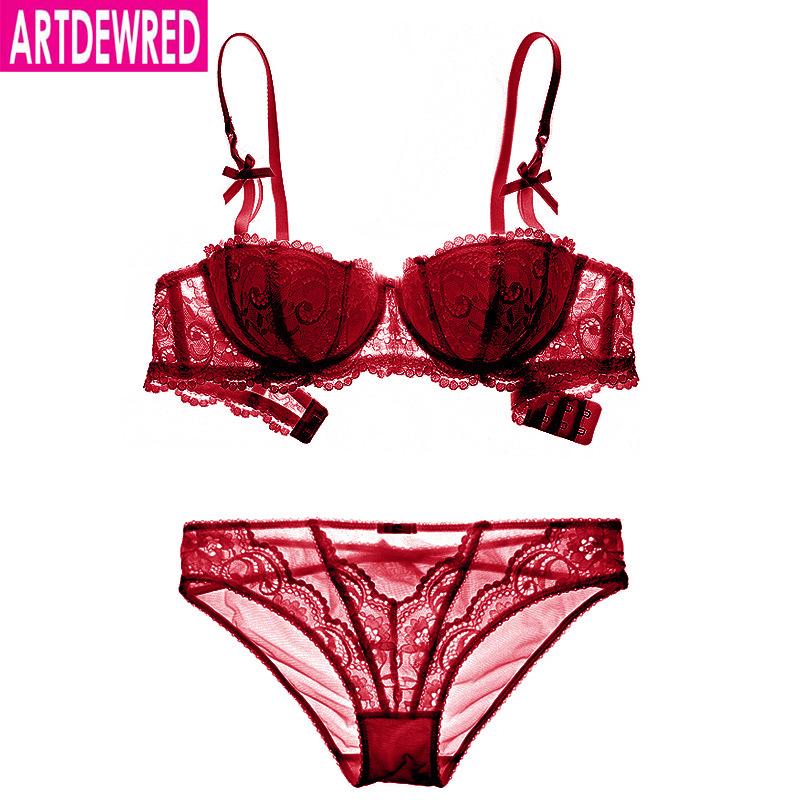 Artdewred Lingerie Ultrathin Lingerie set Plus size Bras Sexy Lace Bra Set Transparent Women Underwear Set