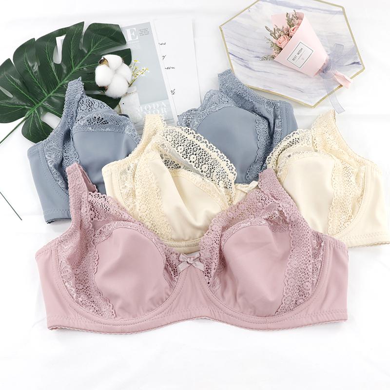 Czaritza underwear Women's Plus Size Bra Sexy Lace Lingerie Solid Underwear Ultra Thin Half-Transparent Brassiere 80E 85E 90E 95E 100E 105E