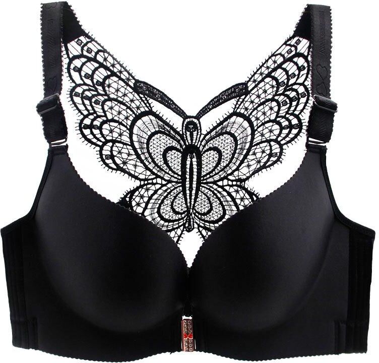 FW Women Lingerie Seamless Front Closure Bra Butterfly Adjustable Push Up Bra Plus Size Bras for Women Wireless Bralette