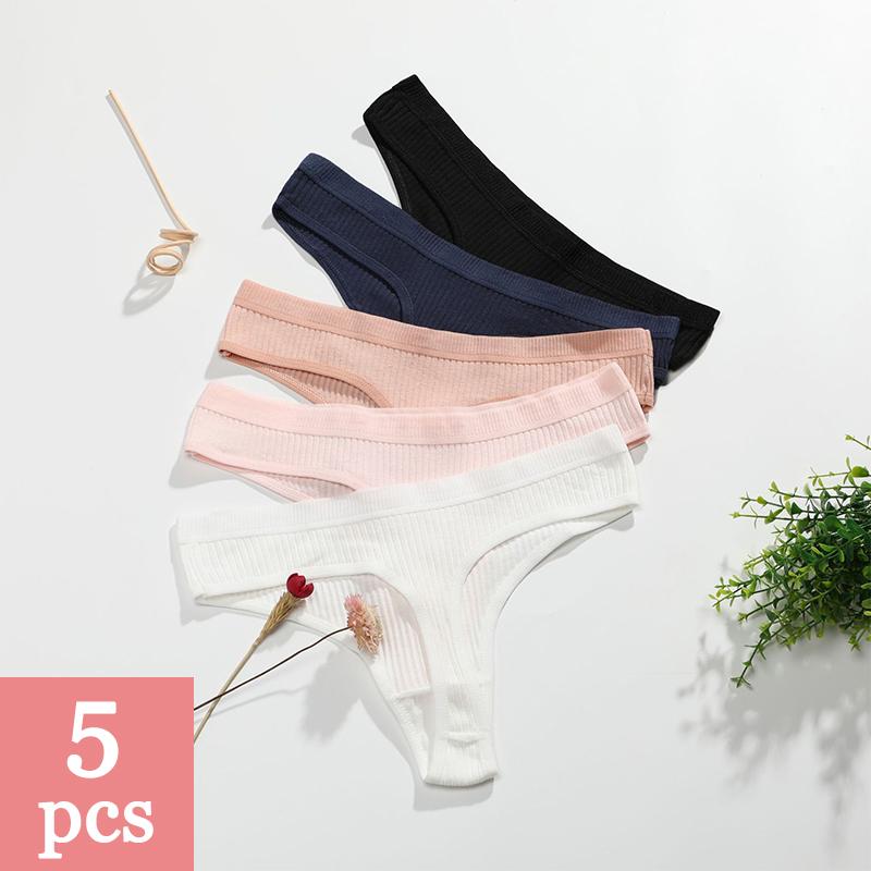 YEZII underwear Panties Women's Seamless Cotton Panty Ladies Lingerie Thong  5pcs