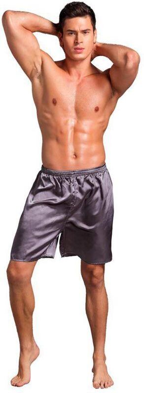 BOOSKU Men's Sleepwear Underwear Silk Satin Boxers Short