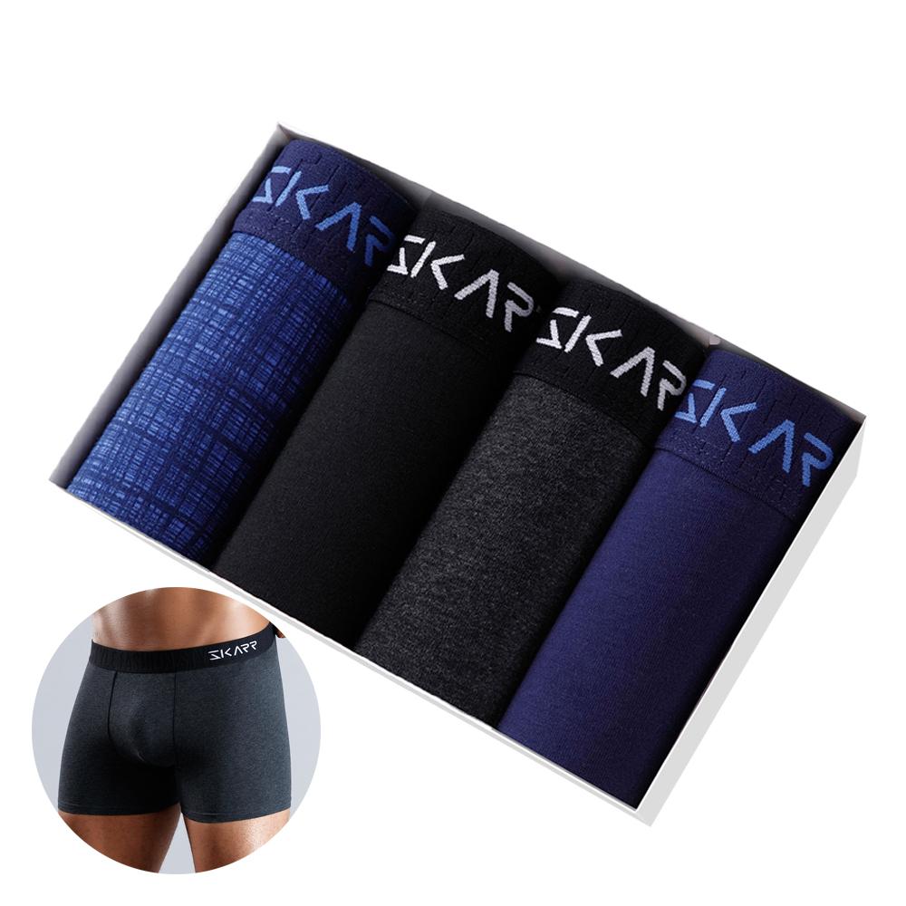 BONITOS 4Pcs Set New Men's  Panties Cotton Boxers For Man Underwear Large Size Men Boxer Shorts Sexy Male underpants