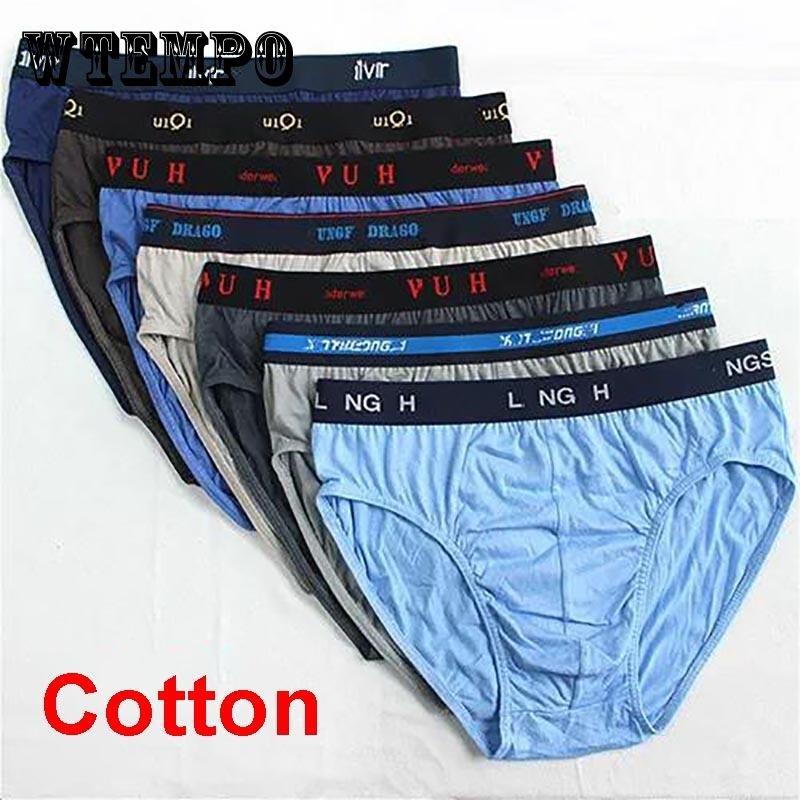 WTEMPO 6-pack Men's Underwear Cotton Mid-waist Briefs