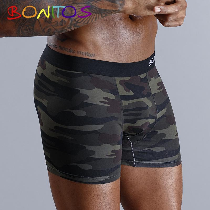 BONITOS 1Pcs Camouflage Print Men's Underpants Cotton Men Boxers Comfortable Underwear For Man