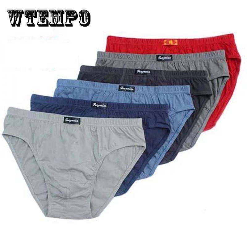 WTEMPO Men's Underwear Triangle Cotton Mid-waist Loose Pants Plus Size Bottom Pants