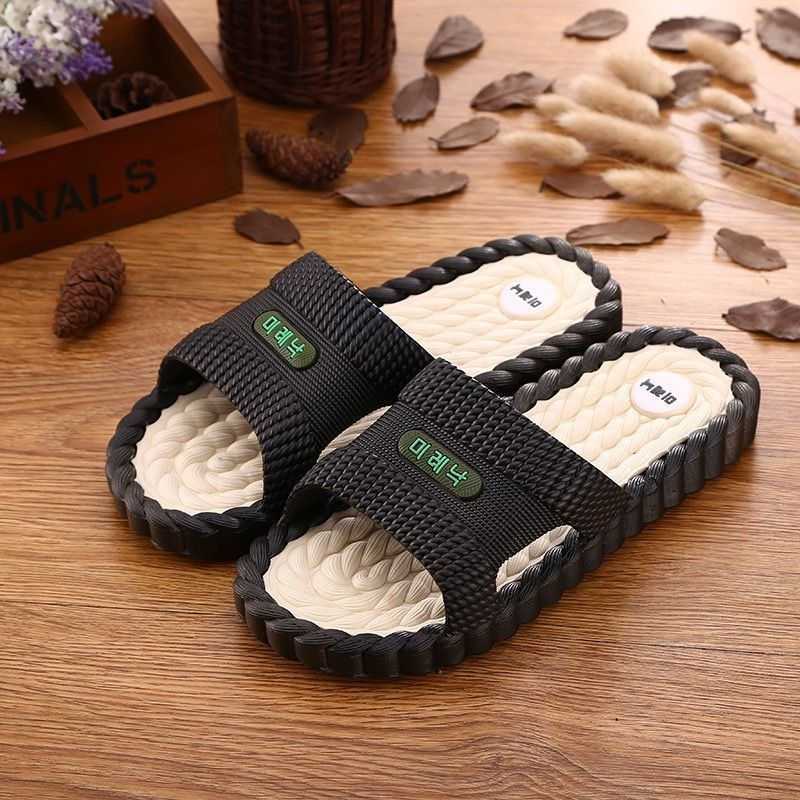 SORYUEe Korean Style Clearance Men's Slippers Summer Home Indoor Massage Leisure Sandals and Slippers Deodorant Non-slip Men's Outer Wear Tide Shoes