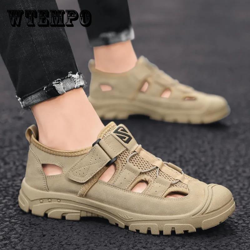 WTEMPO Summer Breathable Beach Mesh Sandals for Men's Outdoor Sports and Leisure Driving Hole Shoes