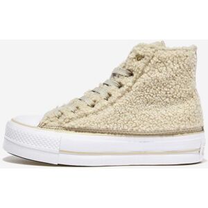 Converse Chuck Taylor All -Star Lift Platform Sherpa Beach Stone High A05509C Womens shoes