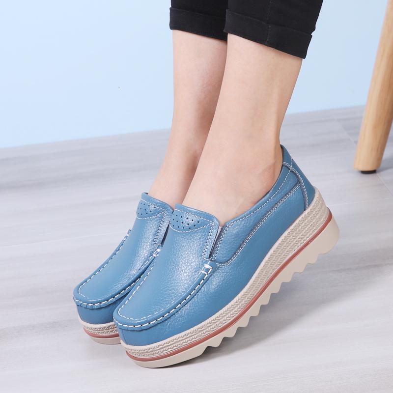 Veamors lingerie PU Leather Loafers For Women Slip-on Flat Shoes Fashion Platform Walking Footwear Light Ladies Flats