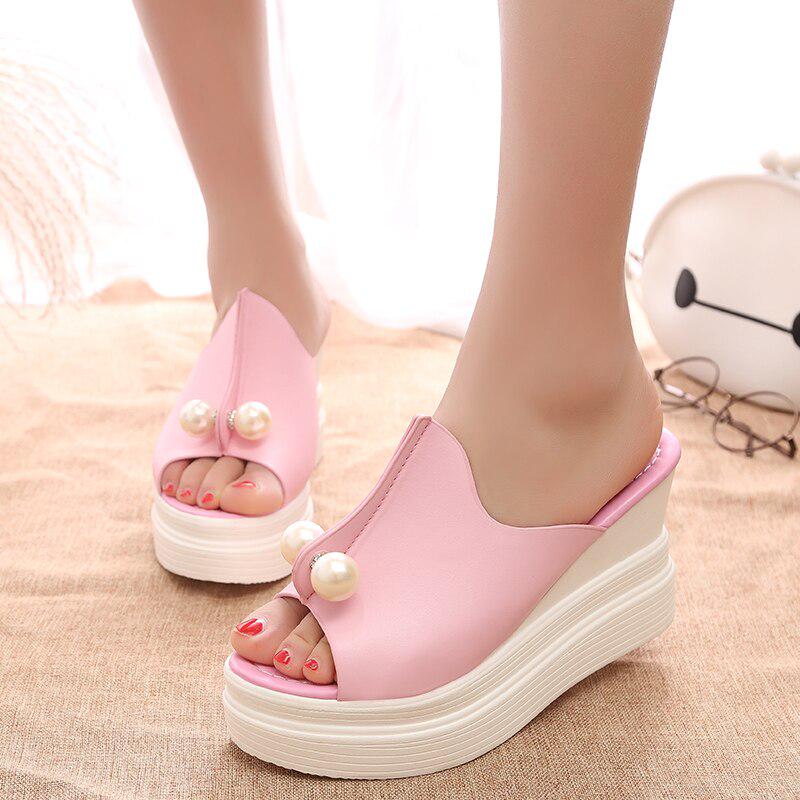 Shoes Women High Heels Platform Women Sandals Summer Peep Toe Thick Heel Slippers Slides Ladies