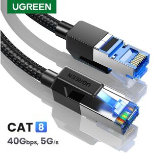 UGREEN CAT8 Ethernet Cable 40Gbps 2000MHz CAT 8 Networking Cotton Braided Internet Lan Cord for Laptops PS 4 Router RJ45 Cable