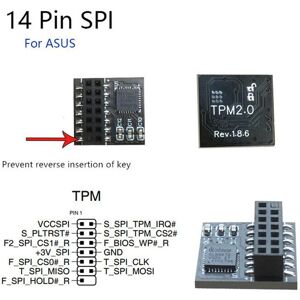 feiyanautoparts TPM 2.0 Module Trusted Platform For ASUS Motherboard 14 Pin SPI Card Windows 11