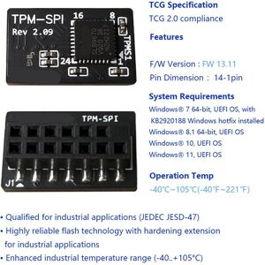 Topfactory TPM-SPI 2.0 Module Security Module Board For ASROCK Pack SPI Motherboard