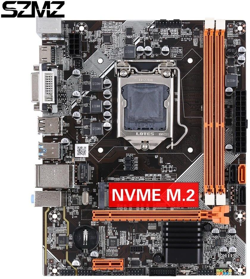 SZMZ B75 M.2 Motherboard Intel LGA 1155 I3 I5 I7 Series CPU DDR3 Memory Dual Channel SATA 3.0/2.0 SSD USB3.0 VGA+HDMI+DVI For Desktop