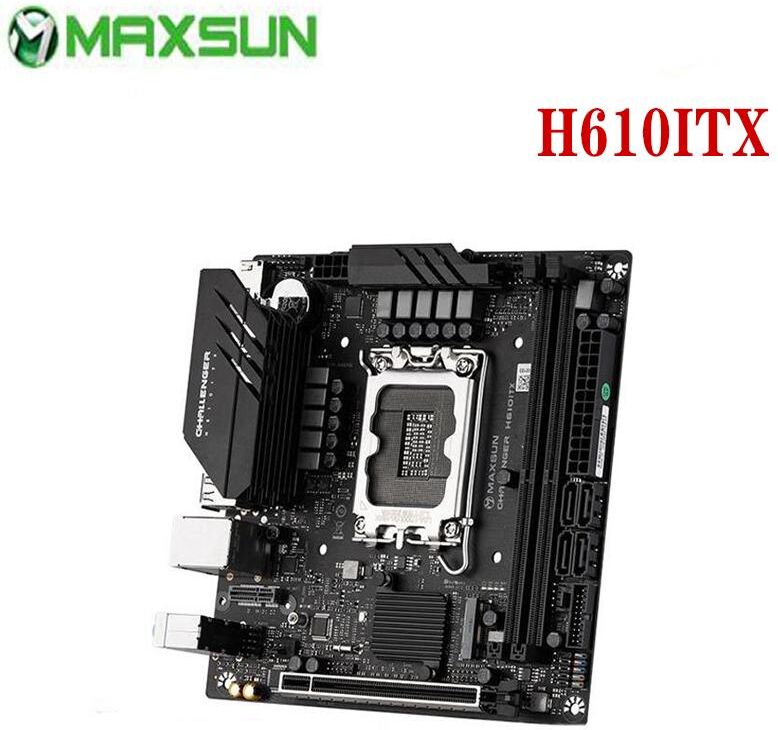 MAXSUN Challenger H610 ITX Computer Mini Motherboard Supports Intel 12th DDR4 M.2