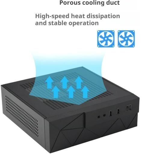 Spader PC Computer Case with Screw Supporting MINI-ITX Motherboard Wi-Fi COM Heat Dissipation Portable SPCC Mini HTPC Desktop Chassis PC Accessories