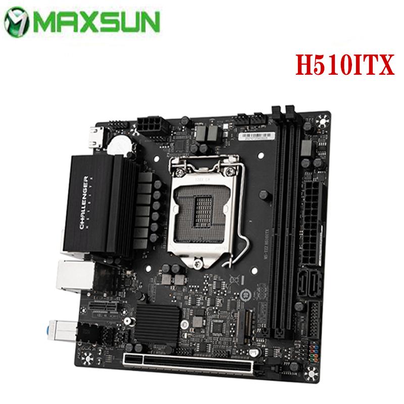 MAXSUN Full New Motherboard Challenger H510ITX Intel 10 11 LGA1200 DDR4 Memory slots Rams M.2 SATA3.0 Mainboard for Desktop