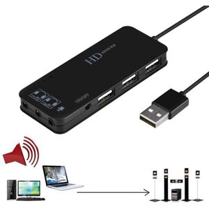 Audio Cameras 7.1 USB2.0 Hub External Channel Sound Card Audio Adapter Headphone Mic Converter