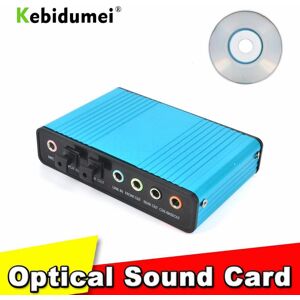 YJMP Blue 6 Channel External Sound Card 5.1 Surround Sound USB External Optical Audio Sound Card Adapter