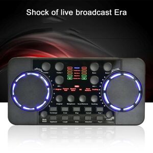 Funnny Toys V300 PRO Sound Mixer Board for Live Streaming Voice Changer Sound Card with Multiple Sound Effects Audio